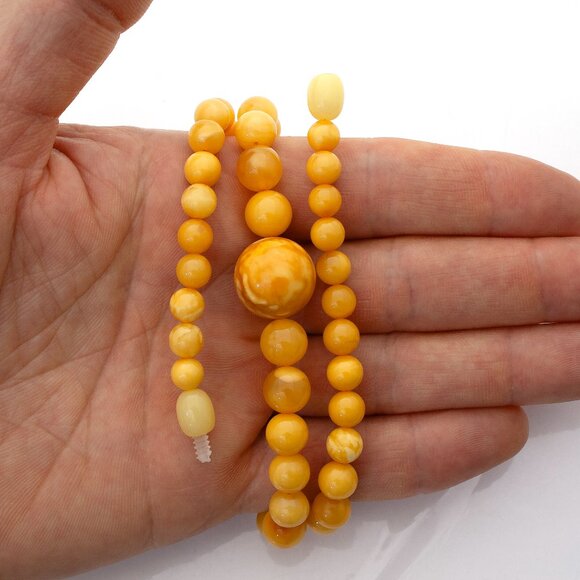 100% NATURAL Handmade Butterscotch Amber Necklace, Real Amber Bead Jewelry - Picture 6 of 6